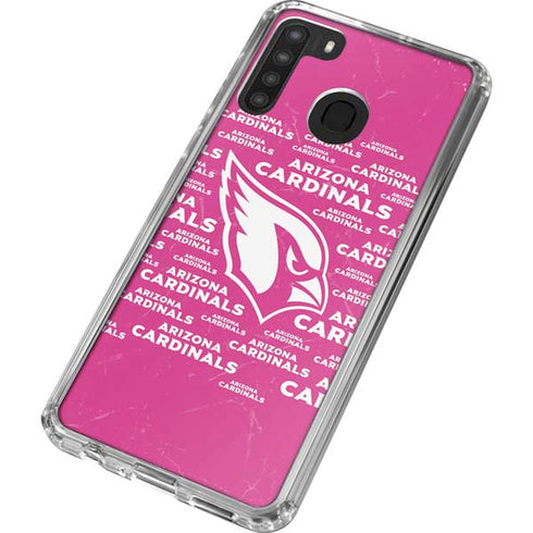 NFL Arizona Cardinals Pink Blast Galaxy A21 Clear Case