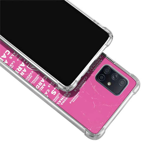 NFL Arizona Cardinals Pink Blast Galaxy A71 5G Clear Case