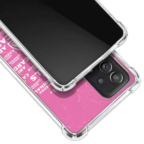 NFL Arizona Cardinals Pink Blast Galaxy A72 5G Clear Case