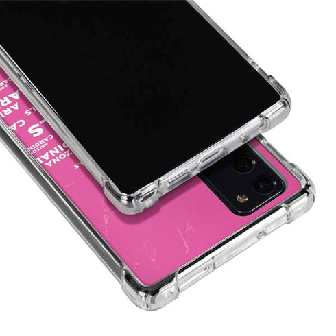NFL Arizona Cardinals Pink Blast Galaxy Note20 5G Clear Case
