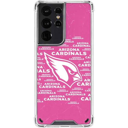 NFL Arizona Cardinals Pink Blast Galaxy S21 Ultra 5G Clear Case
