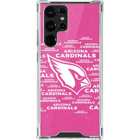 NFL Arizona Cardinals Pink Blast Galaxy S22 Ultra Clear Case