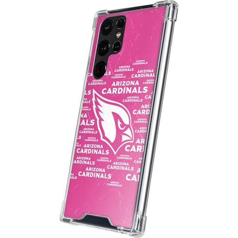 NFL Arizona Cardinals Pink Blast Galaxy S22 Ultra Clear Case