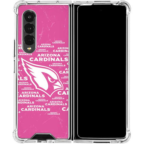 NFL Arizona Cardinals Pink Blast Galaxy Z Fold4 5G Clear Case