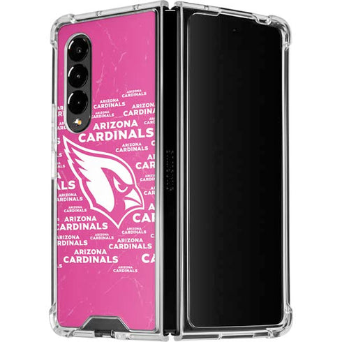 NFL Arizona Cardinals Pink Blast Galaxy Z Fold4 5G Clear Case