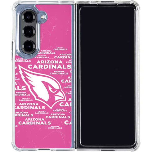 NFL Arizona Cardinals Pink Blast Galaxy Z Fold5 5G Clear Case