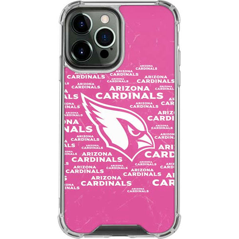 NFL Arizona Cardinals Pink Blast iPhone 15 Pro Max Clear Case