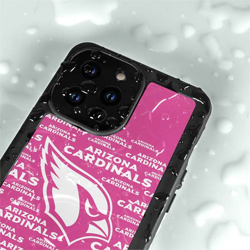 NFL Arizona Cardinals Pink Blast iPhone 14 Pro Max Waterproof Case