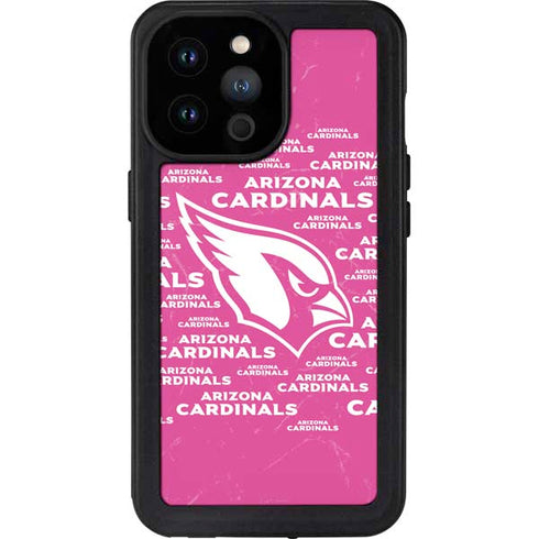 NFL Arizona Cardinals Pink Blast iPhone 14 Pro Max Waterproof Case