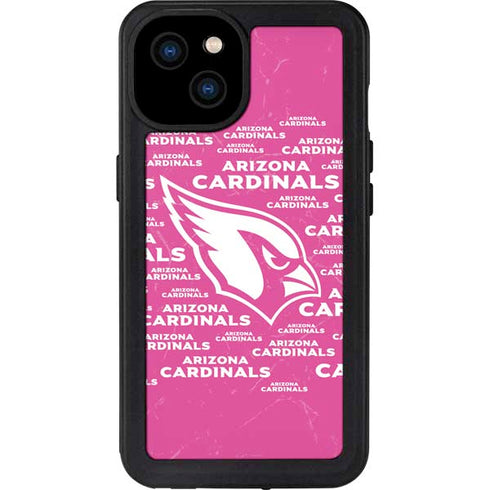 NFL Arizona Cardinals Pink Blast iPhone 15 Plus Waterproof Case