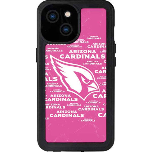 NFL Arizona Cardinals Pink Blast iPhone 15 Waterproof Case