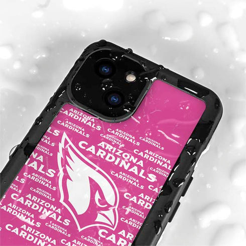 NFL Arizona Cardinals Pink Blast iPhone 15 Waterproof Case