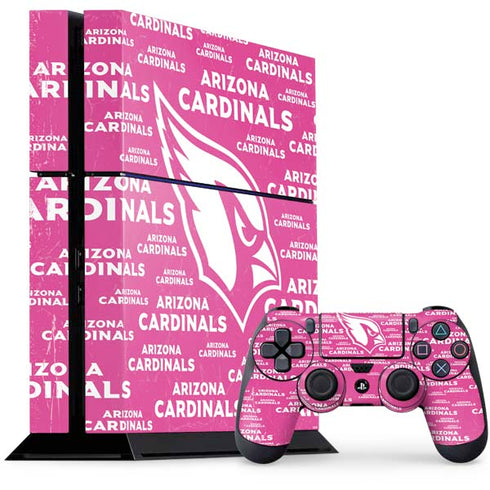NFL Arizona Cardinals Pink Blast PS4 Console and Controller Bundle Skin