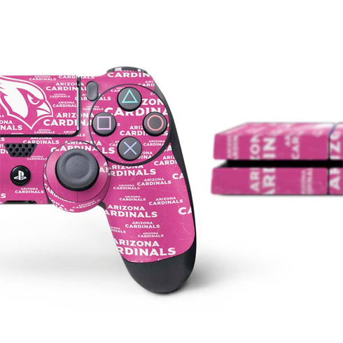 NFL Arizona Cardinals Pink Blast PS4 Console and Controller Bundle Skin
