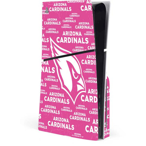NFL Arizona Cardinals Pink Blast PS5 Slim Disk Console Skin