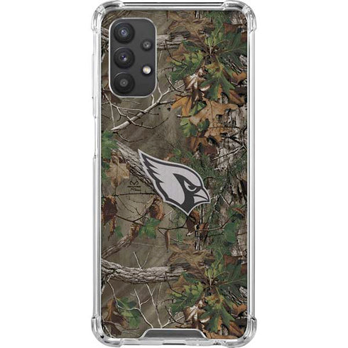 NFL Arizona Cardinals Realtree Xtra Green Camo Galaxy A32 5G Clear Case