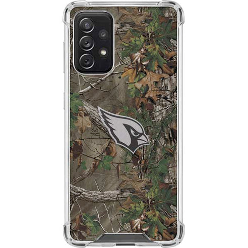 NFL Arizona Cardinals Realtree Xtra Green Camo Galaxy A72 5G Clear Case