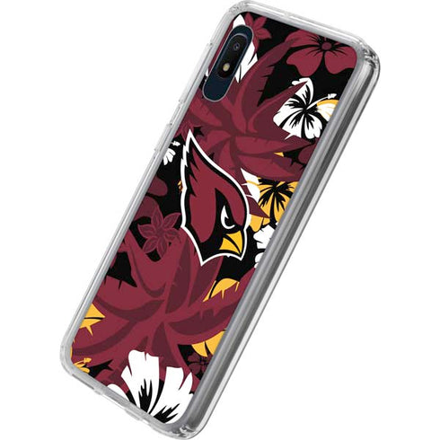 NFL Arizona Cardinals Tropical Print Galaxy A10e Clear Case