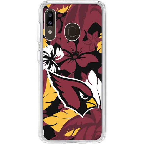 NFL Arizona Cardinals Tropical Print Galaxy A20 Clear Case
