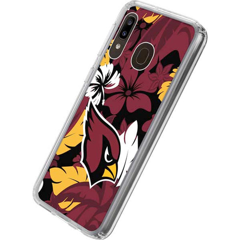 NFL Arizona Cardinals Tropical Print Galaxy A20 Clear Case