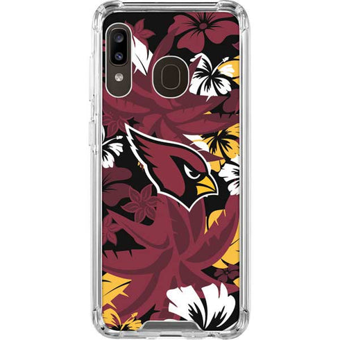 NFL Arizona Cardinals Tropical Print Galaxy A30 Clear Case