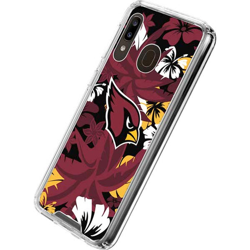 NFL Arizona Cardinals Tropical Print Galaxy A30 Clear Case