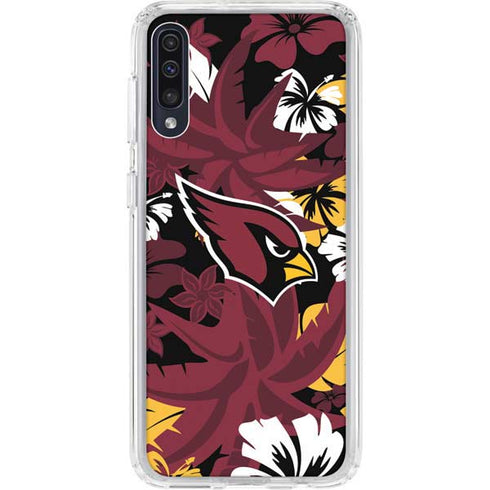 NFL Arizona Cardinals Tropical Print Galaxy A50 Clear Case