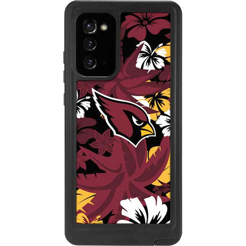 NFL Arizona Cardinals Tropical Print Galaxy Note20 5G Waterproof Case