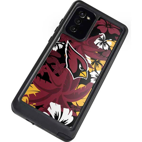 NFL Arizona Cardinals Tropical Print Galaxy Note20 5G Waterproof Case