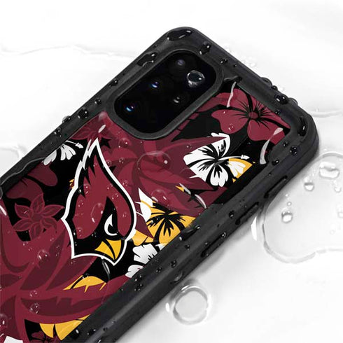 NFL Arizona Cardinals Tropical Print Galaxy S20 Plus Waterproof Case