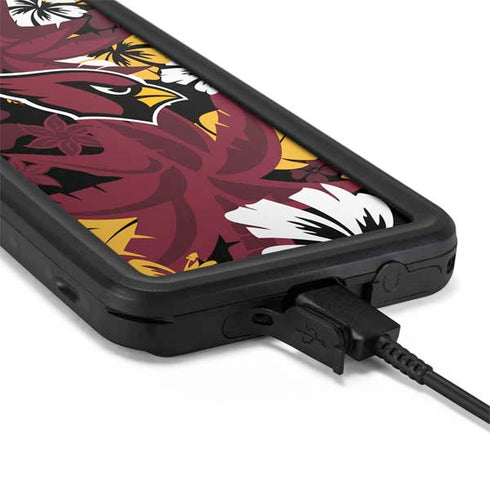 NFL Arizona Cardinals Tropical Print Galaxy S20 Waterproof Case