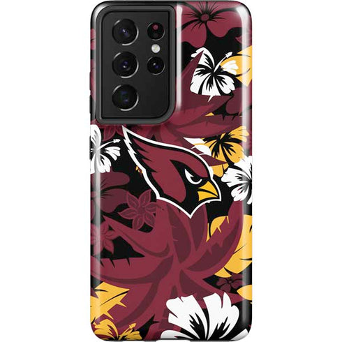 NFL Arizona Cardinals Tropical Print Galaxy S21 Ultra 5G Pro Case
