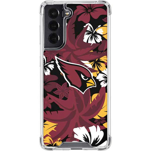 NFL Arizona Cardinals Tropical Print Galaxy S22 Clear Case