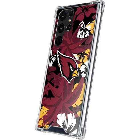 NFL Arizona Cardinals Tropical Print Galaxy S22 Ultra Clear Case