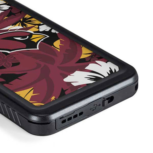 NFL Arizona Cardinals Tropical Print Galaxy S23 Plus Waterproof Case