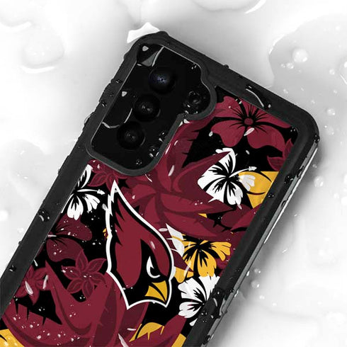 NFL Arizona Cardinals Tropical Print Galaxy S23 Plus Waterproof Case