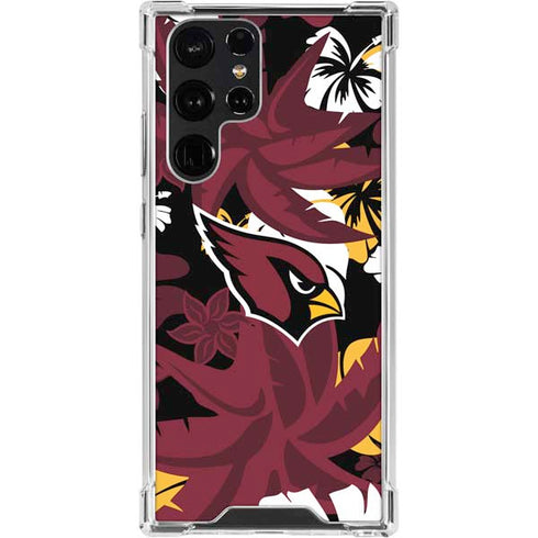 NFL Arizona Cardinals Tropical Print Galaxy S24 Ultra Clear Case