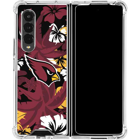 NFL Arizona Cardinals Tropical Print Galaxy Z Fold4 5G Clear Case