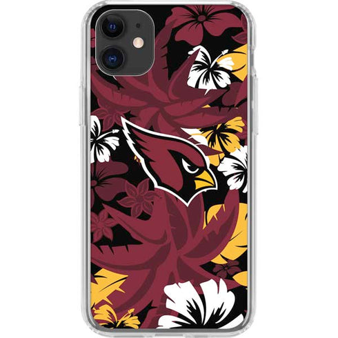 NFL Arizona Cardinals Tropical Print iPhone 11 Clear Case