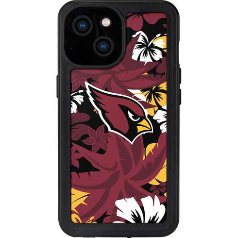 NFL Arizona Cardinals Tropical Print iPhone 13 Mini Waterproof Case