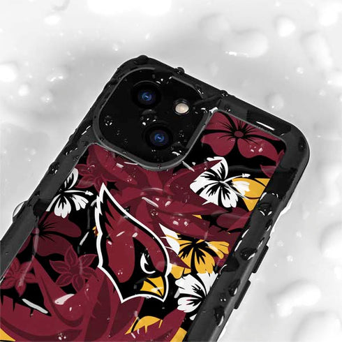 NFL Arizona Cardinals Tropical Print iPhone 13 Mini Waterproof Case