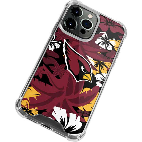NFL Arizona Cardinals Tropical Print iPhone 13 Pro Clear Case