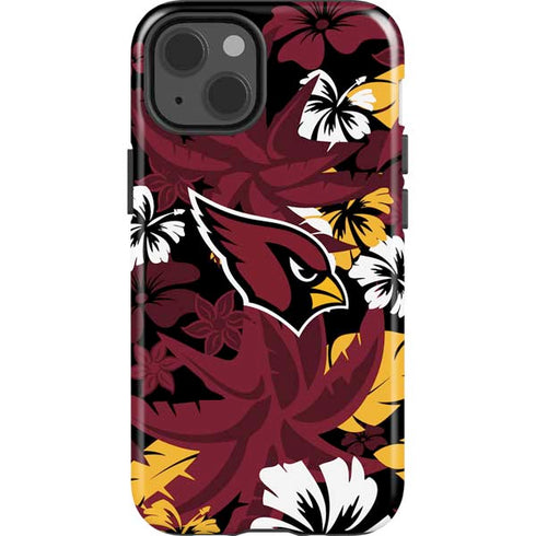 NFL Arizona Cardinals Tropical Print iPhone 15 Impact Case