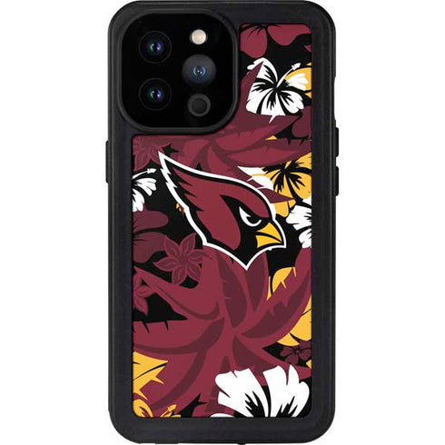 NFL Arizona Cardinals Tropical Print iPhone 14 Pro Max Waterproof Case