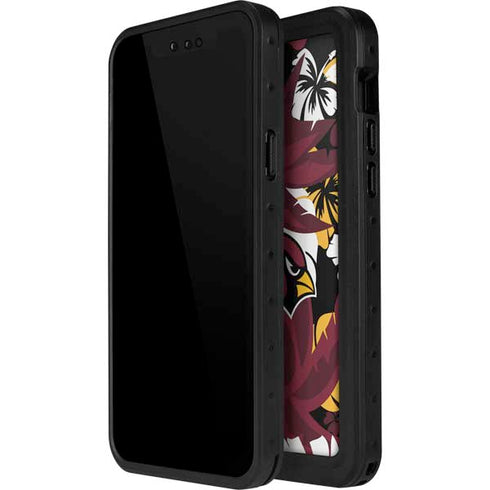 NFL Arizona Cardinals Tropical Print iPhone 15 Plus Waterproof Case