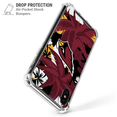 NFL Arizona Cardinals Tropical Print iPhone XS Max Clear Case