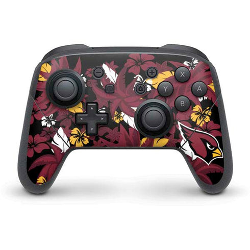 NFL Arizona Cardinals Tropical Print Nintendo Switch Pro Controller Skin