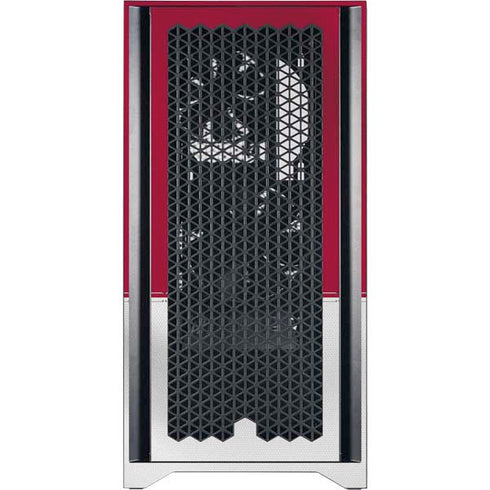 NFL Arizona Cardinals White Striped Corsair 4000D Tempered Glass Mid-Tower ATX Case Skin