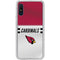 NFL Arizona Cardinals White Striped Galaxy A10e Clear Case