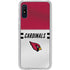 NFL Arizona Cardinals White Striped Galaxy A10e Clear Case